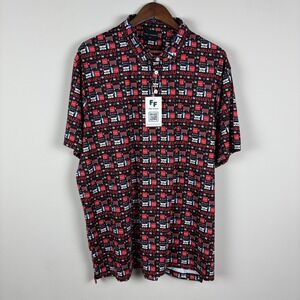 Fore Fathers Polo Shirt Mens XXL Golf Red Black Short Sleeve Isuzu Truck Novelty